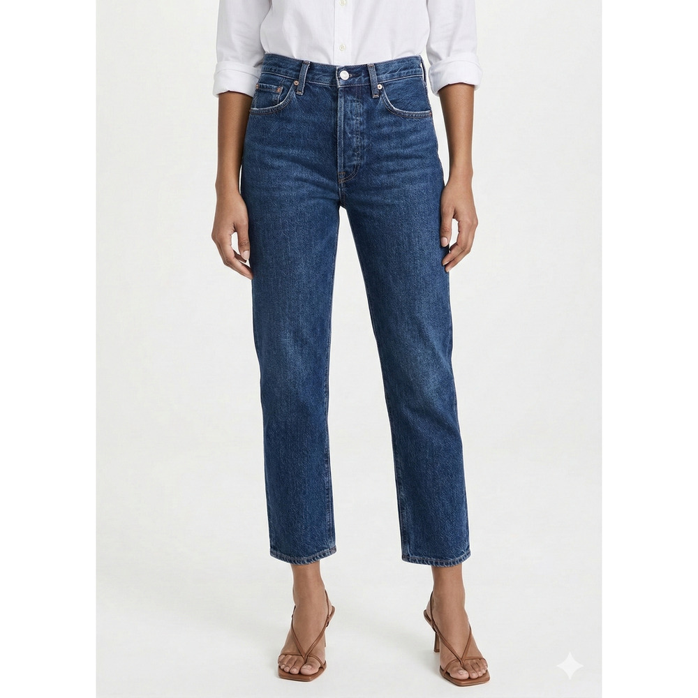 NWT AGOLDE Riley High Rise Straight Crop Jeans in Control Size 32